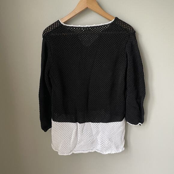 Paradise Shores Swim Suit Cover Up Dress Womens Size XL 100% Cotton‎ Black/white - Picture 8 of 8